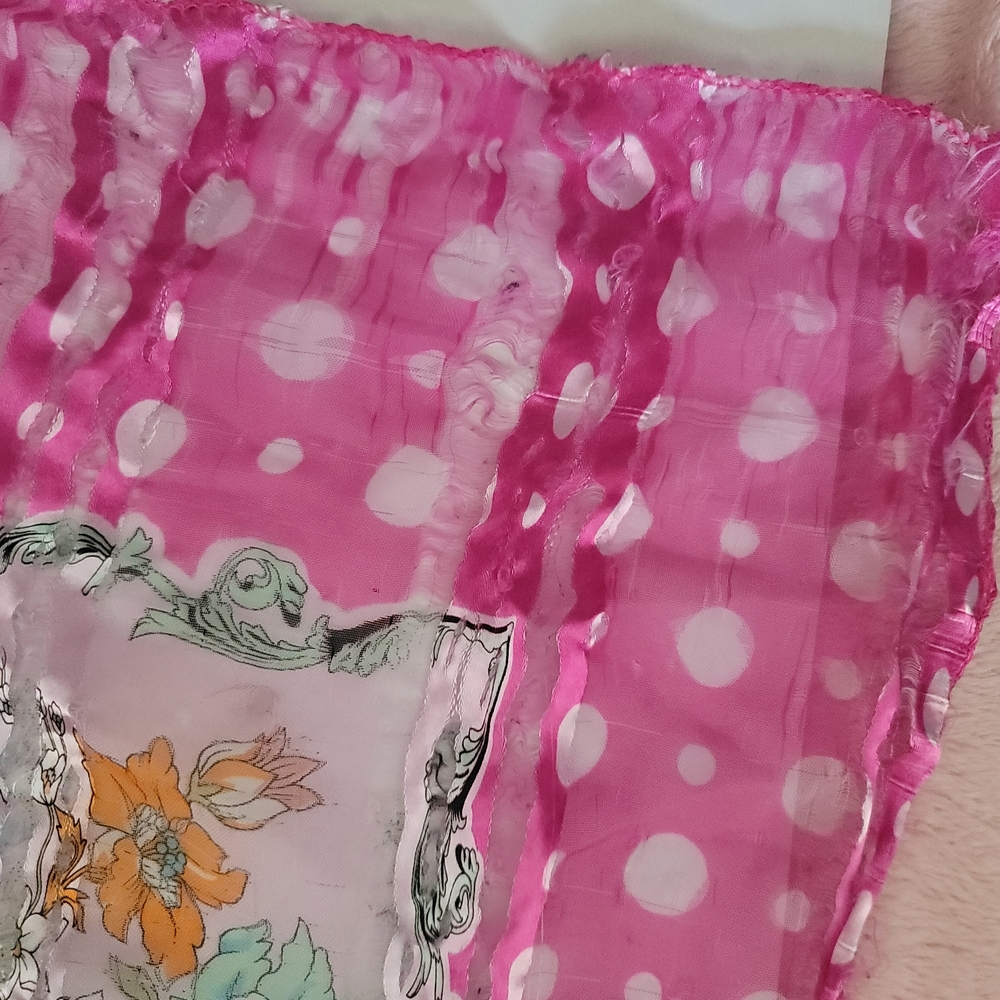 Pink and Green Patterned Scarf - Picture 6 of 6